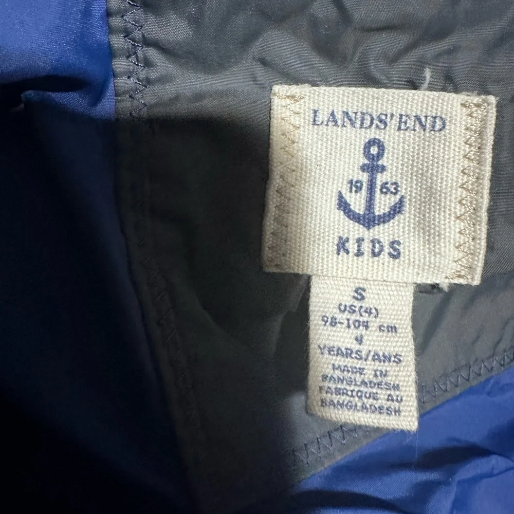 Lands' End Kids Navy Blue Down Fill Puffer Vest Size Small  4
